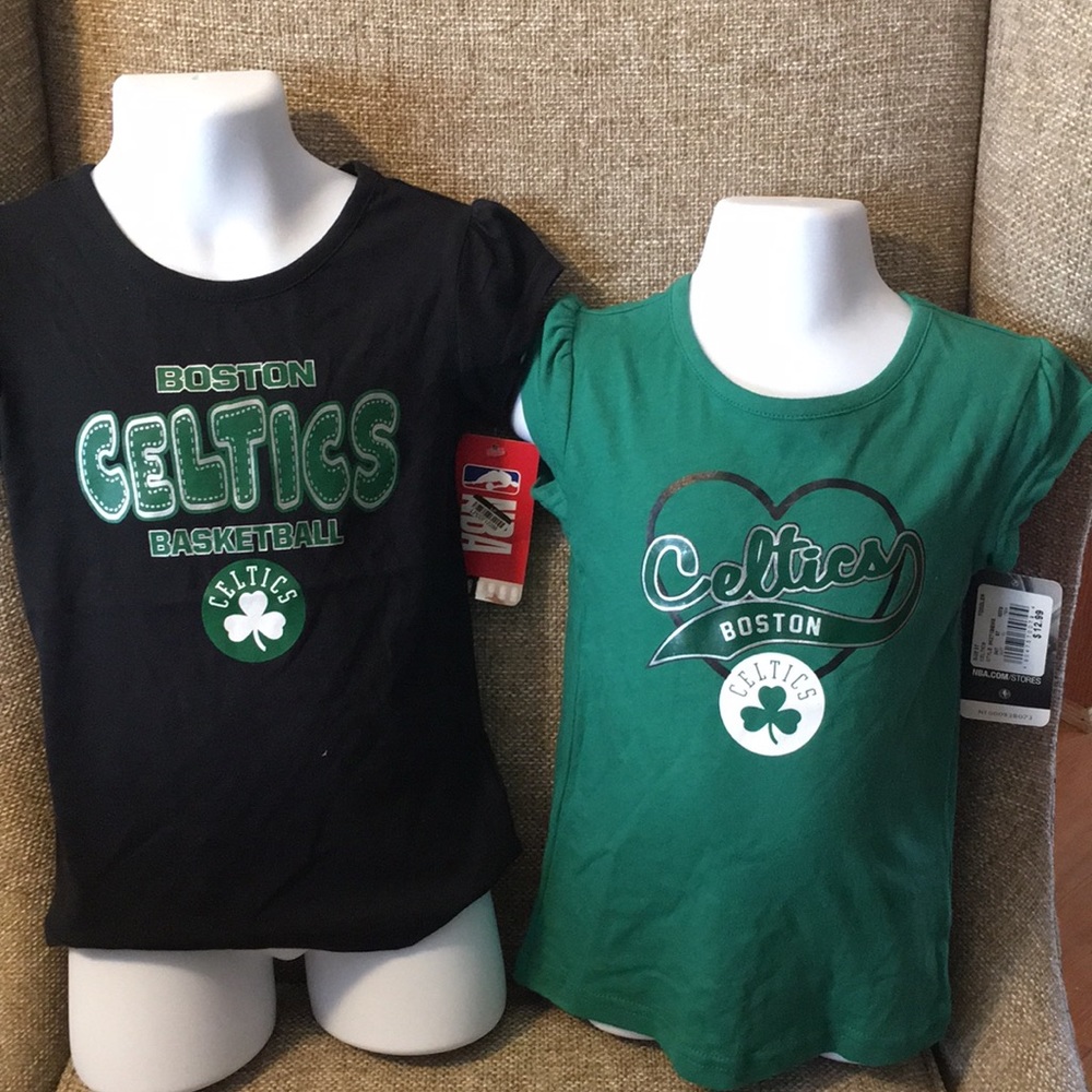 New with tags girls 2 piece Celtics t- shirts